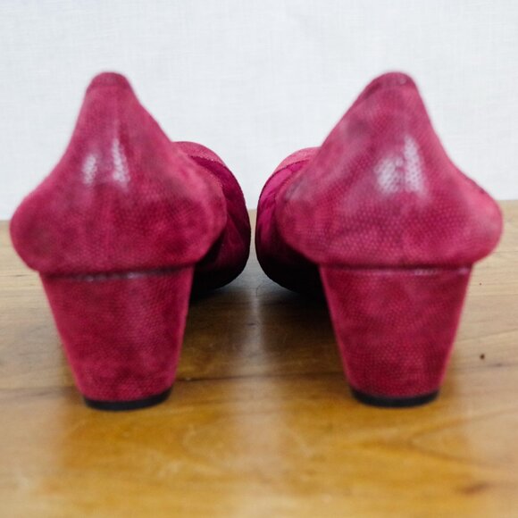 Ross Hommerson Red Leather Wedge Shoes Size 10M - Picture 5 of 8